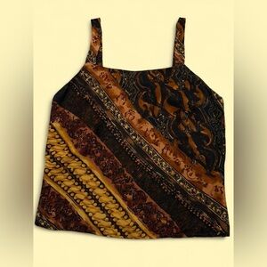 Vintage Bohemian Tank Top in Brown and Black